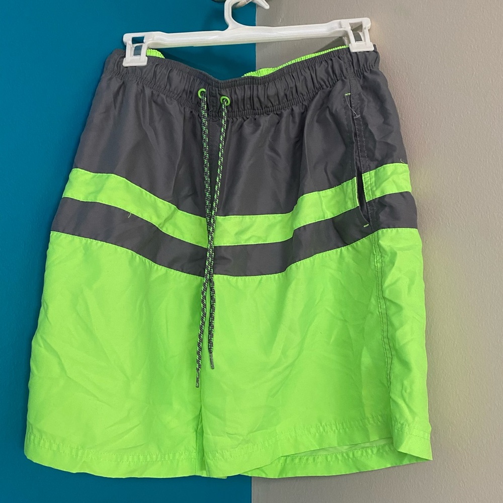 Men’s Gray Green swim trunks